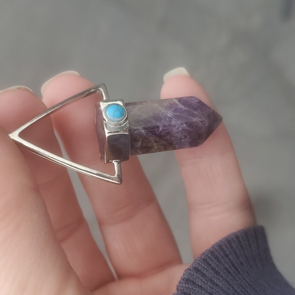 New Amethyst Hexagon Prism Magic Energy Healing Amulet Pendant. - Picture 9 of 10